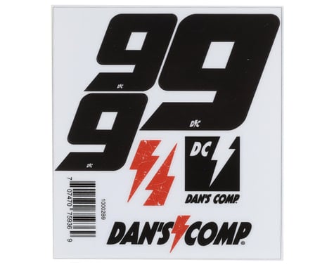 Dan's Comp Stickers BMX Numbers (Black) (2" x 2, 3" x 1) (9)